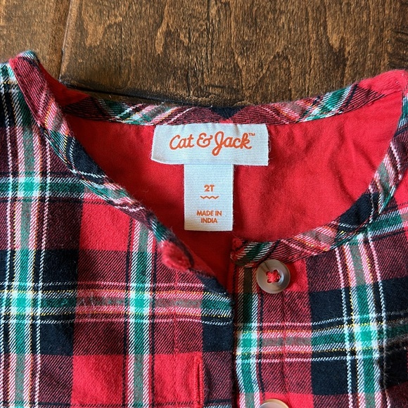 Cat & Jack Plaid Christmas Dress, 2T - Picture 3 of 3